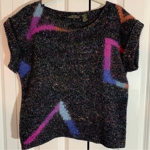 Vintage 80’s cropped geometric design sweater